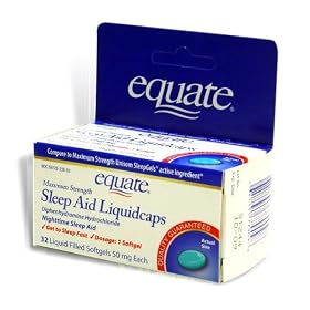 Equate - Nighttime Sleep Aid 50 mg, Maximum Strength, 32 Softgels (Compare to Unisom SleepGels)
