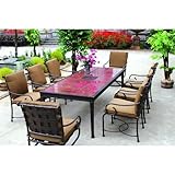 Darlee Malibu Granite Aluminum Outdoor Patio Dining Set With Cushions - 90 Inch Rectangular - Antique Bronze