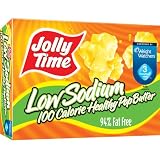 Jolly Time Microwave Popcorn, 100 Calorie Healthy Pop Butter, Low Sodium, 4-Count Boxes (Pack of 12)