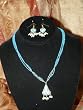 Lakh Kundan Aqua Necklace Jewelry Set Belly Dance/Dangling Earrings(Brand New) Free Shipping