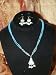 Lakh Kundan Aqua Necklace Jewelry Set Belly Dance/Dangling Earrings(Brand New) Free Shipping