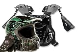 Helmet Gloves Goggles and Chest Protector Motocross Gear Set Green 238 (Large)