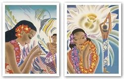 Vintage Hawaii Set by Frank MacIntosh 16"x12" Art Print Poster