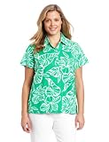 Caribbean Joe Womens Plus-Size Printed Polo