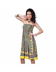 General Print Belted Off the Shoulder Sleeveless Summer Tunic 