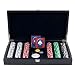 Trademark Poker 300 11.5 Gram Striped Dice Chips in Las Vegas Sign Case Poker Chip Set