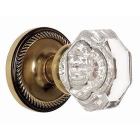 Nostalgic Warehouse BN10-ROPWAL-AB Rope Rosette with Waldorf Knob Passage, Antique Brass by Nostalgic Warehouse
