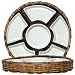 Woven Rattan Round Basket with White Ceramic Chip and Dip Liner 13 1/4"D 2.5"H