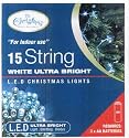 Battery Operated LED Fairy Lights WHITE 15 Bulbs - Static (ideal use for Wedding, engagement, birthday, anniversary, new year, xmas, Christmas & lots more occasions)