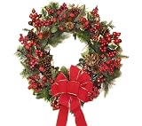 24 � Berry & Pine Holiday Wreath - B002TW0N2M
