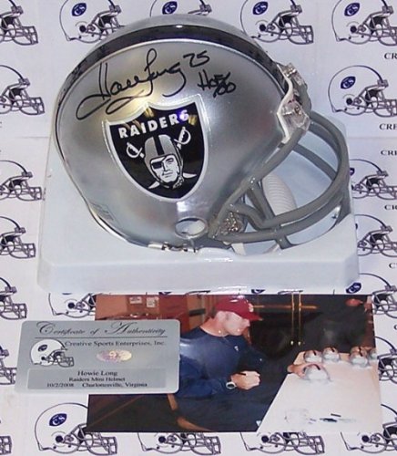 Howie Long Autographed/Hand Signed Oakland Raiders Mini Helmet with HOF 00 Inscription
