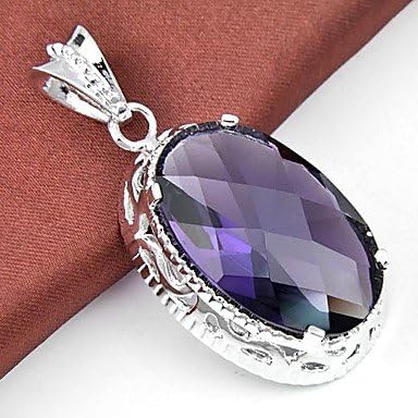 Hot Sale Oval Smoky Quartz Gemstone Silver Pendant 1pc ( Color : Blue )