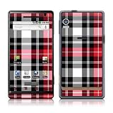Red Plaid Design Protector Skin Decal Sticker for Motorola Droid  Cell Phone