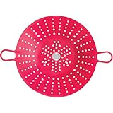 Chef'n SleekStor Veggie Steam Silicone Steamer, Cherry
