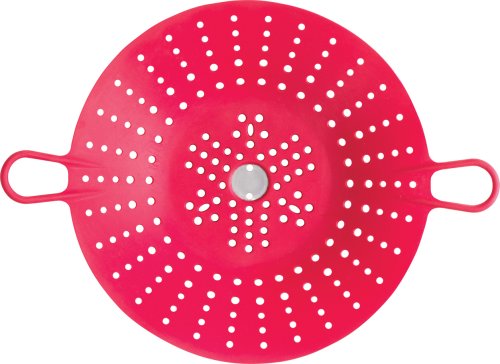 Chef'n SleekStor Veggie Steam Silicone Steamer, Cherry