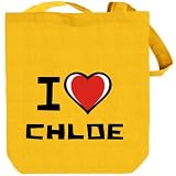 I Love Chloe Prénoms Féminins Sac Cabas (Jaune, Toile, Unisexe)