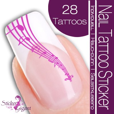 Nail Tattoo Sticker Musik / Noten - flieder Preisvergleich