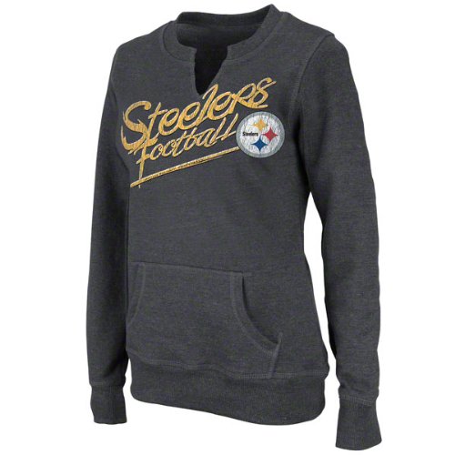 Pittsburgh Steelers Women's Overtime Queen II Charcoal Sweatshirt