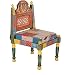 Theshopy Wooden Hand Made Hand Painted Chair Bank Folding With Upholstery Seat #A533B (Multicolor) RS.4455.00
