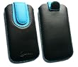 Emartbuy � Negro / Azul Premium De Cuero Pu Diapositivas En Bolsa / Caja / Manga / Soporte (Talla 3Xl) Con Mecanismo Pull Tab Adecuada Para Lg E960 Nexus 4