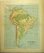1888 Physical Map South America Brazil Falkland Islands