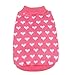 PanDaDa Puppy Dog Little Heart Pattern Knit Sweater Coat Jumper Jacket (XXS(Tag:XS), Pink)