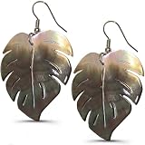 Shell Pearl Dangle Earrings - Leaf Inspired Design