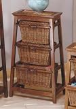 Wicker Basket Cabinet - 3-Basket