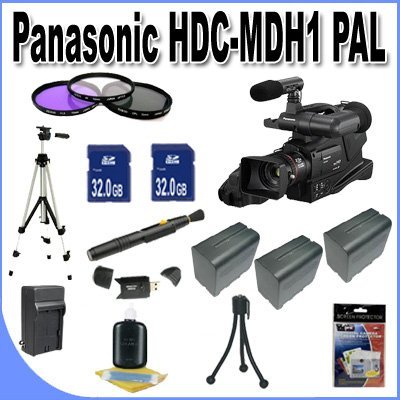 Panasonic HDC-MDH1 AVCHD Camcorder (PAL) + 2-32GB SDHC Memory Cards (Double Memory Kit!!) + 3 Extra Extended Life Batteries + Ac/Dc Charger + 3 Piece Filter Kit + USB Card Reader + Professional Full Size Tripod + Lens Pen Cleaner + Accessory Saver Bundle! Panasonic HDC-MDH1 AVCHD Camcorder (PAL) + 2-32GB SDHC Memory Cards (Double Memory Kit!!) + 3 Extra Extended Life Batteries + Ac/Dc Charger + 3 Piece Filter Kit + USB Card Reader + Professional Full Size Tripod + Lens Pen Cleaner + Accessory Saver Bundle!