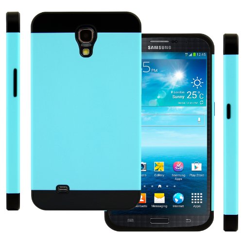 Galaxy Mega Case (Turquoise Teal / Black), Samsung Galaxy Mega 6.3" CellJoy (Will NOT Fit Mega 2) [Vivid Hybrid] Dual Layer TPU Case Phone Cover Skin **Card Storage** For i9200