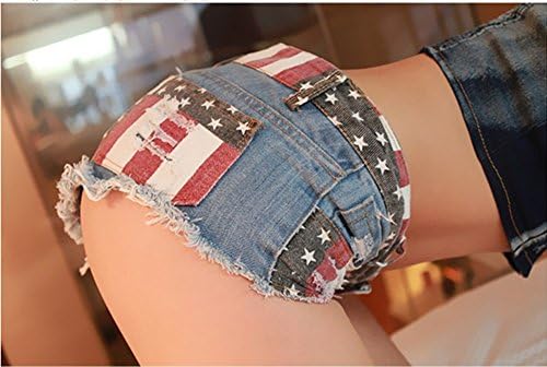 Yollmart Women's Sexy Club Burr Ripped Hole Cut Off Destroyed Ripped Jeans Denim Shorts