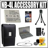 Accessory Kit for Canon PowerShot Digital Cameras + NB-4L Replacement Lithium-Ion Battery + PSC55 + Accessories