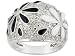 Jewelry : BLACK AND WHITE RESIN AND DIAMOND ACCENT PLATINUM OVER STERLING SILVER DOME RING