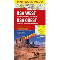 MARCO POLO Kontinentalkarte USA West, Pazifikk�ste, Sierra Nevada, Rocky Mountains 1:2 Mio.: Mit landschaftlich sch�nen Strecken und ... Ausklappen, Entfernungstabelle, Ortsregister
