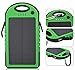 COTTEE 5000mAh Dual USB Port Portable Solar Battery Panel - Green