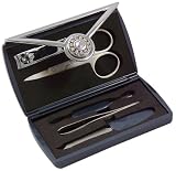 Danielle Compact Manicure Set with Swaravski Crystal, Navy Blue