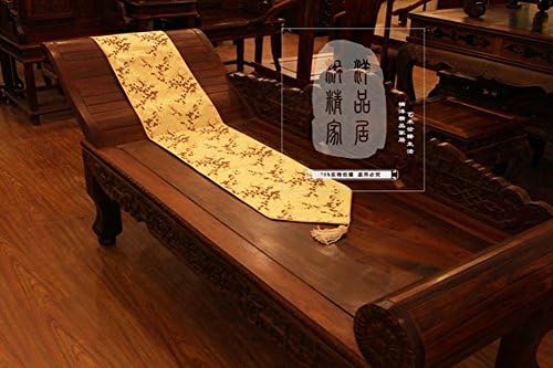 Chinese Classic Silk Plum Blossom Table Runner Bed Flag Fabric Gift