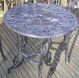 Rose Round 60cm Cast Aluminium Antique Silver Table