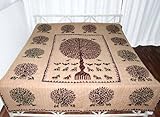 Tree of Life Patch Work Cotton Peach Color Bed Sheet Bedspread
