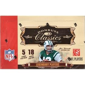 2007 Donruss Classics NFL Football Sports Trading Hobby Cards Box (3 Autographed or Memorabilia Cards with at least one autographed card + legendary player cards & 2007 rookie cards in every box!)
