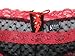 Trixx Intimates Women's Black Crotchless Boyshort Panty With Red Laceup X-Large
