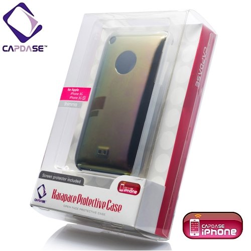 CAPDASE iPhone 3G & 3GS Karapace Protective Case with Screen Guard Crystal Clear: Shimma, Gold プロテクティブ ハードリアカバー シンマ （クリスタル・クリアー 液晶保護シート 付き） ゴールド KPIH3G-3S0T