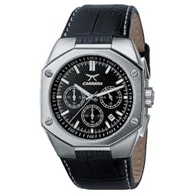 Men's Carrera� Sprint Chronograph Watch Black Leather Strap