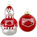 University of Arkansas Razorbacks Snowman and Ball Mini Blown Glass Ornaments