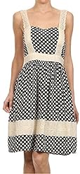 Polka Dot Print Summer Rayon Flowy Fitted Belted Sweetheart  Dress