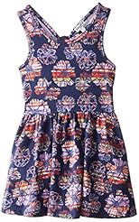 Girls Cotton/Spandex Floral Print Mini Dress 