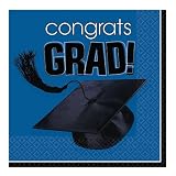 Congrats Grad Royal Blue Beverage Napkins, 36ct
