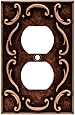 Brainerd 64266 French Lace Single Duplex Outlet Wall Plate / Switch Plate / Cover, Sponged Copper