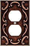 Brainerd 64266 French Lace Single Duplex Outlet Wall Plate / Switch Plate / Cover, Sponged Copper