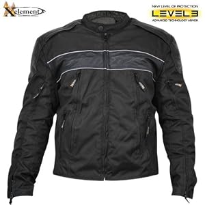 Mens-Tri-Tex-Fabric-and-Leather-Level-3-Armored-Motorcycle-Jacket-Size-2XL